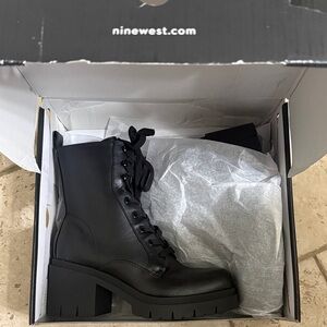 Nine West Black Lace Up Boots for Women